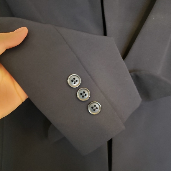 ⭐NWOT Tahari Navy Bow Back Open Slits Blazer Size 2 - Picture 7 of 12